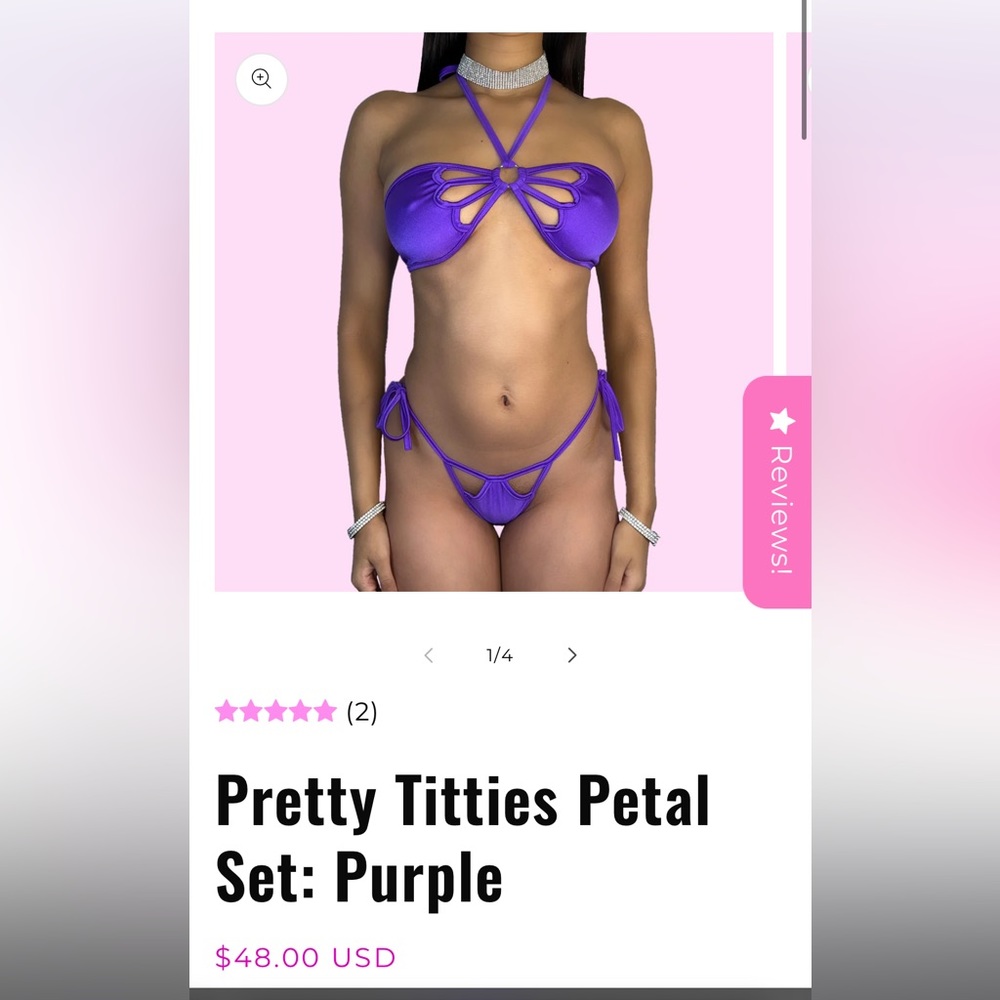 Stripper bikini set with cutouts, angel candy